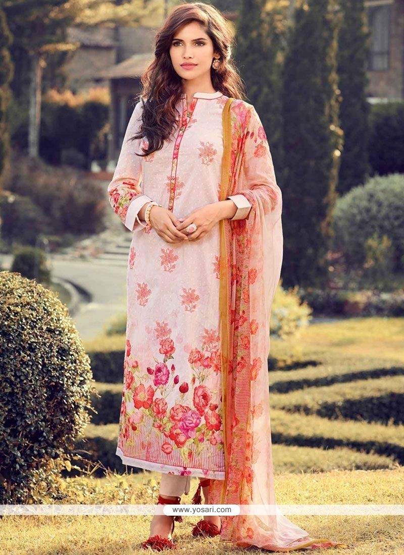 Grey Pashmina Digital Print Trendy Salwar Suits buy from India -