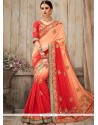 Capricious Embroidered Work Shaded Saree