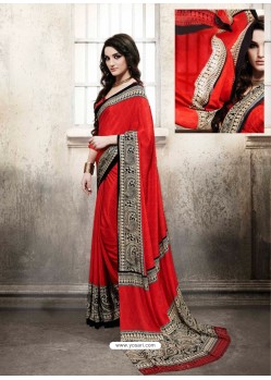 Red Silk Casual Saree