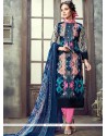 Immaculate Print Work Cotton Multi Colour Pant Style Suit
