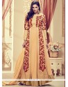 Amazing Faux Georgette Beige Embroidered Work Anarkali Suit