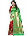 Modern Green And Red Traditional Designer Saree