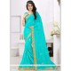 Nice Faux Georgette Embroidered Work Saree