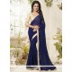 Competent Faux Georgette Lace Work Classic Saree