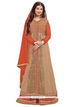 Ayesha Takia Orange Faux Georgette Resham Work Floor Length Anarkali Salwar Suit