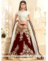 Vivid Maroon Embroidered Work Faux Georgette Lehenga Choli