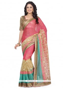 Catchy Pink Classic Saree