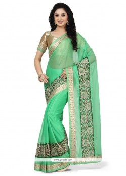 Catchy Lycra Patch Border Work Classic Saree