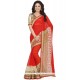 Absorbing Embroidered Work Faux Chiffon Saree