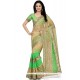 Sparkling Patch Border Work Green Designer Saree