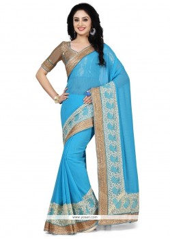 Astonishing Embroidered Work Classic Saree