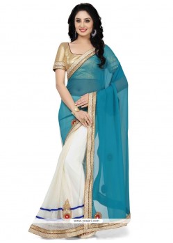 Festal Embroidered Work Designer Half N Half Saree