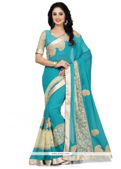 Integral Faux Chiffon Designer Saree