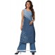 Ruritanian Embroidered Work Blue Denim Party Wear Kurti