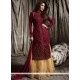 Shilpa Shetty Beige And Maroon Embroidered Work Long Choli Lehenga