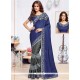 Invigorating Patch Border Work Faux Georgette Designer Half N Half Saree