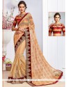 Breathtaking Net Peach Designer Saree