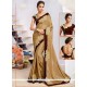 Patch Border Faux Georgette Designer Saree In Beige