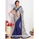 Desirable Embroidered Work Faux Chiffon Half N Half Saree