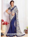 Desirable Embroidered Work Faux Chiffon Half N Half Saree