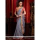 Grandiose Blue And Grey Shaded Saree