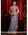 Grandiose Blue And Grey Shaded Saree