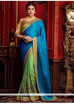 Ruritanian Satin Designer Half N Half Saree