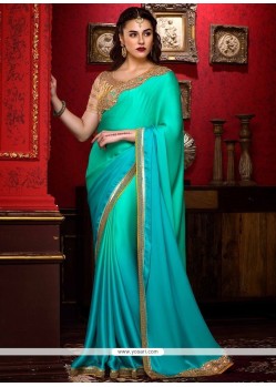 Riveting Faux Georgette Embroidered Work Classic Designer Saree