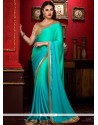 Riveting Faux Georgette Embroidered Work Classic Designer Saree