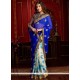 Ruritanian Faux Chiffon Embroidered Work Designer Half N Half Saree