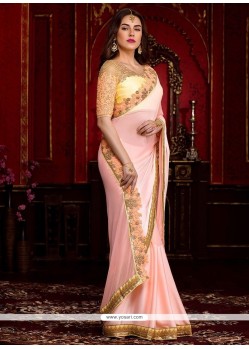 Spectacular Peach Classic Designer Saree