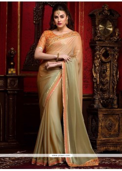 Marvelous Faux Chiffon Sequins Work Shaded Saree