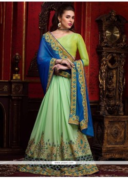 Topnotch Art Silk Resham Work Designer Half N Half Saree