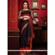 Magnificent Crepe Silk Black Patch Border Work Designer Traditional Saree