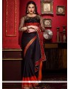 Magnificent Crepe Silk Black Patch Border Work Designer Traditional Saree