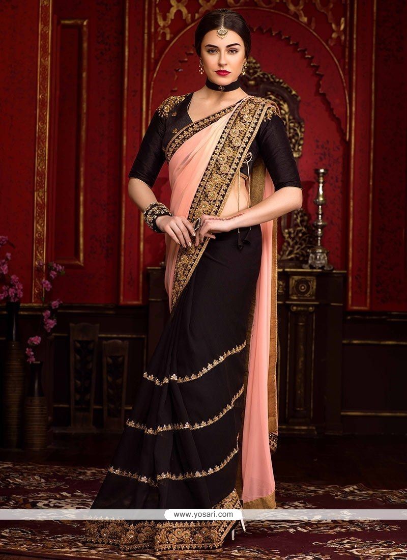 Black & Yellow Half Saree - ANJU SHANKAR LABEL