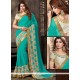 Mystical Sea Green Faux Chiffon Saree