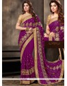 Pretty Faux Georgette Patch Border Work Classic Designer Saree