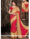 Sunshine Net Hot Pink Classic Designer Saree