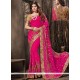 Engrossing Faux Georgette Hot Pink Designer Saree