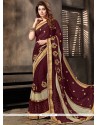 Peppy Brown Faux Georgette Classic Saree