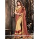 Distinctively Lycra Beige And Brown Designer Half N Half Saree