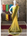 Picturesque Fancy Work Work Faux Georgette Designer Saree