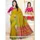 Fine Art Silk Mustard Weaving Work Designer Traditional Saree