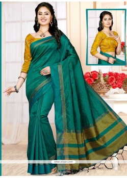 Heavenly Art Silk Sea Green Designer Traditional Saree