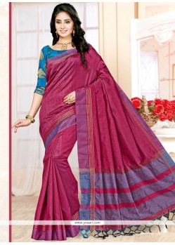 Modest Art Silk Pink Weaving Work Traditional Saree