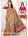 Beige Weaving Work Art Silk Traditional Designer Saree