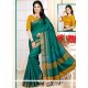 Piquant Weaving Work Sea Green Art Silk Traditional Designer Saree