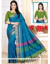 Chic Blue Art Silk Traditional Saree