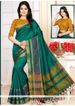 Spellbinding Art Silk Green Weaving Work Traditional Designer Saree